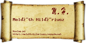 Meláth Hiláriusz névjegykártya